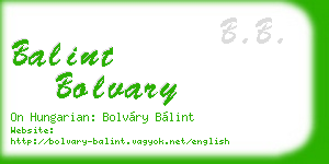 balint bolvary business card
